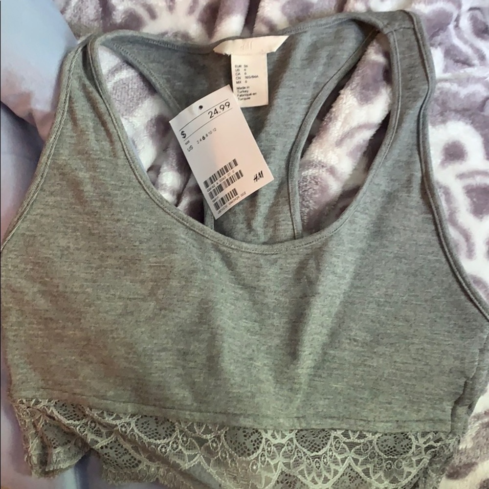 LACE bralette/sports bra/cropped top NEVER WORN